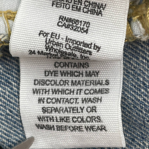 Free People Jean Shorts Womens 26 Distressed High Waist Lace Trim Boho Festival - Picture 5 of 7